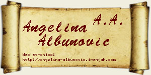 Angelina Albunović vizit kartica